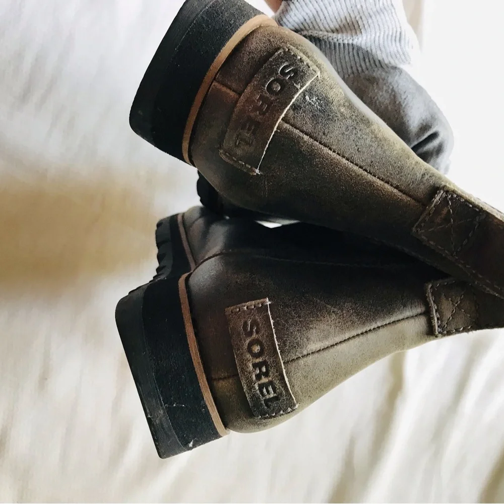 Sorel Gray Leather Ankle Boots - Picture 9 of 14